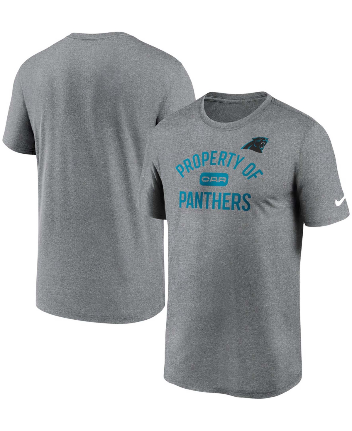 Men's Heather Charcoal Carolina Panthers Property Of Legend Performance T-shirt