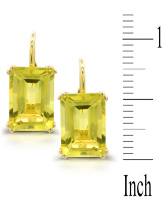 Lime Quartz Leverback Drop Earrings (12-5/8 ct. t.w.) in 14k Gold-Plated Sterling Silver (Also in White Quartz & Prasiolite)