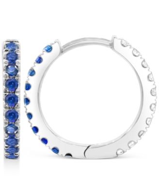 Lab-Grown Sapphire (1/2 ct. t.w.) & White Sapphire (1/4 ct. t.w.) Reversible Hoop Earrings