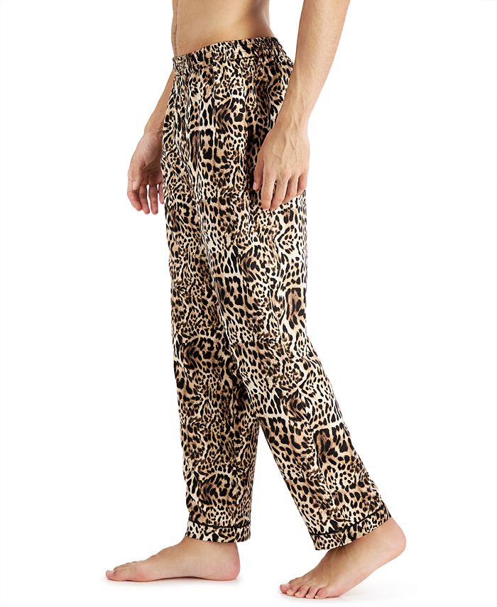 INC International Concepts Men's Cheetah-Print Satin Pajama Pants ...