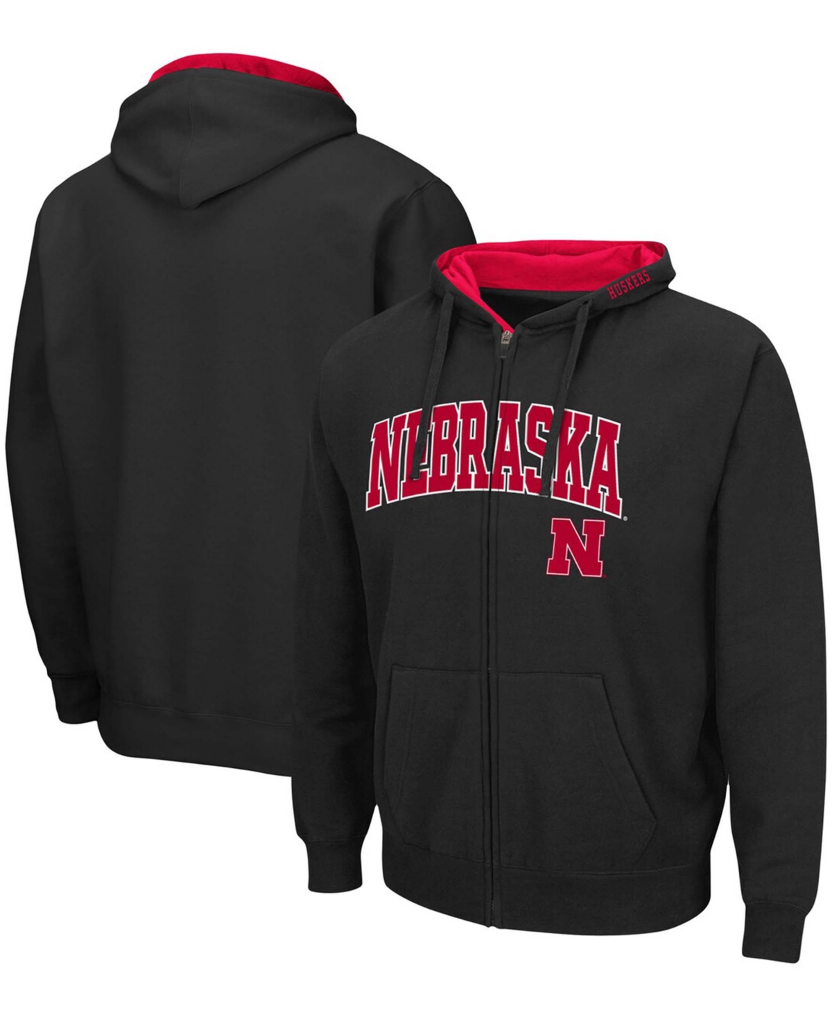 Shop Colosseum Men's Black Nebraska Huskers Arch Logo 3.0 Full-zip Hoodie