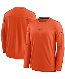 Men's Orange Chicago Bears Sideline Team Performance Pullover Sweatshirt