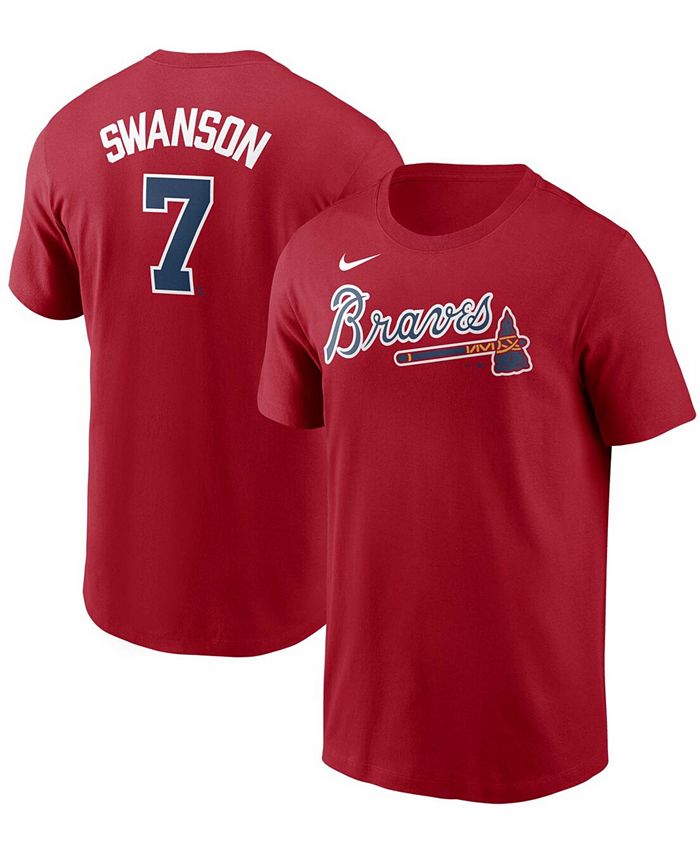 Nike Big Boys Dansby Swanson Red Atlanta Braves Player Name Number