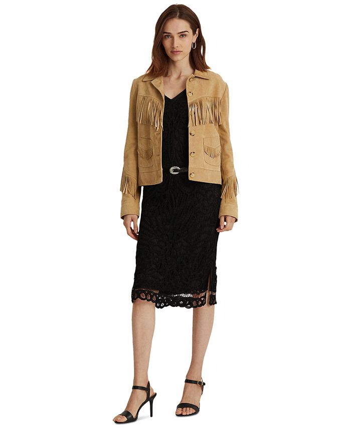 Ralph lauren discount suede fringe jacket