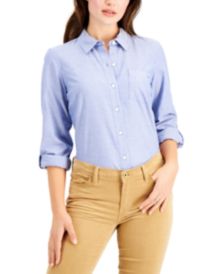 Oxford Roll-Tab Sleeve Top 