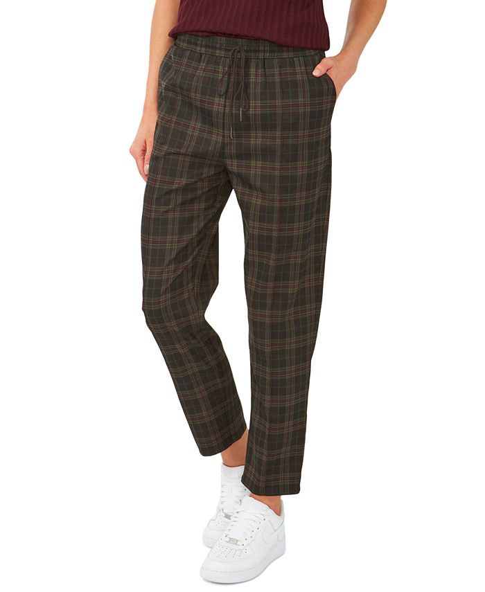 Plaid sale drawstring pants