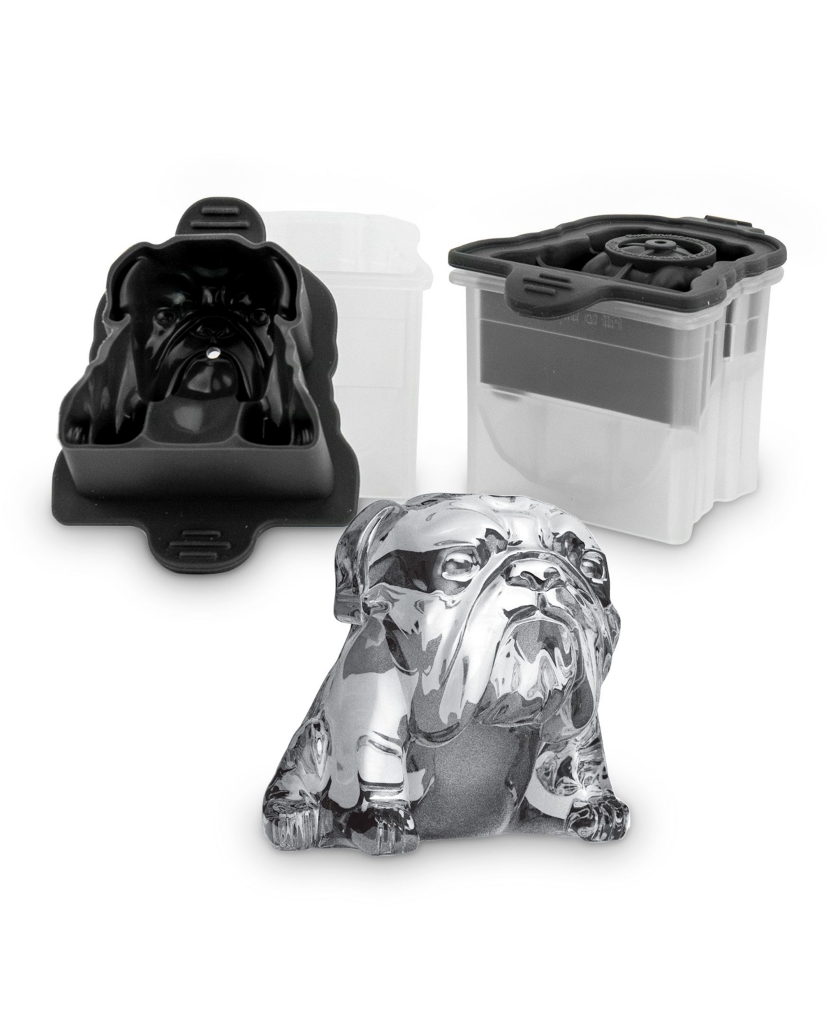 Shop Tovolo Slow-melting Bulldog Ice Molds, Set Of 2 In Charcoal