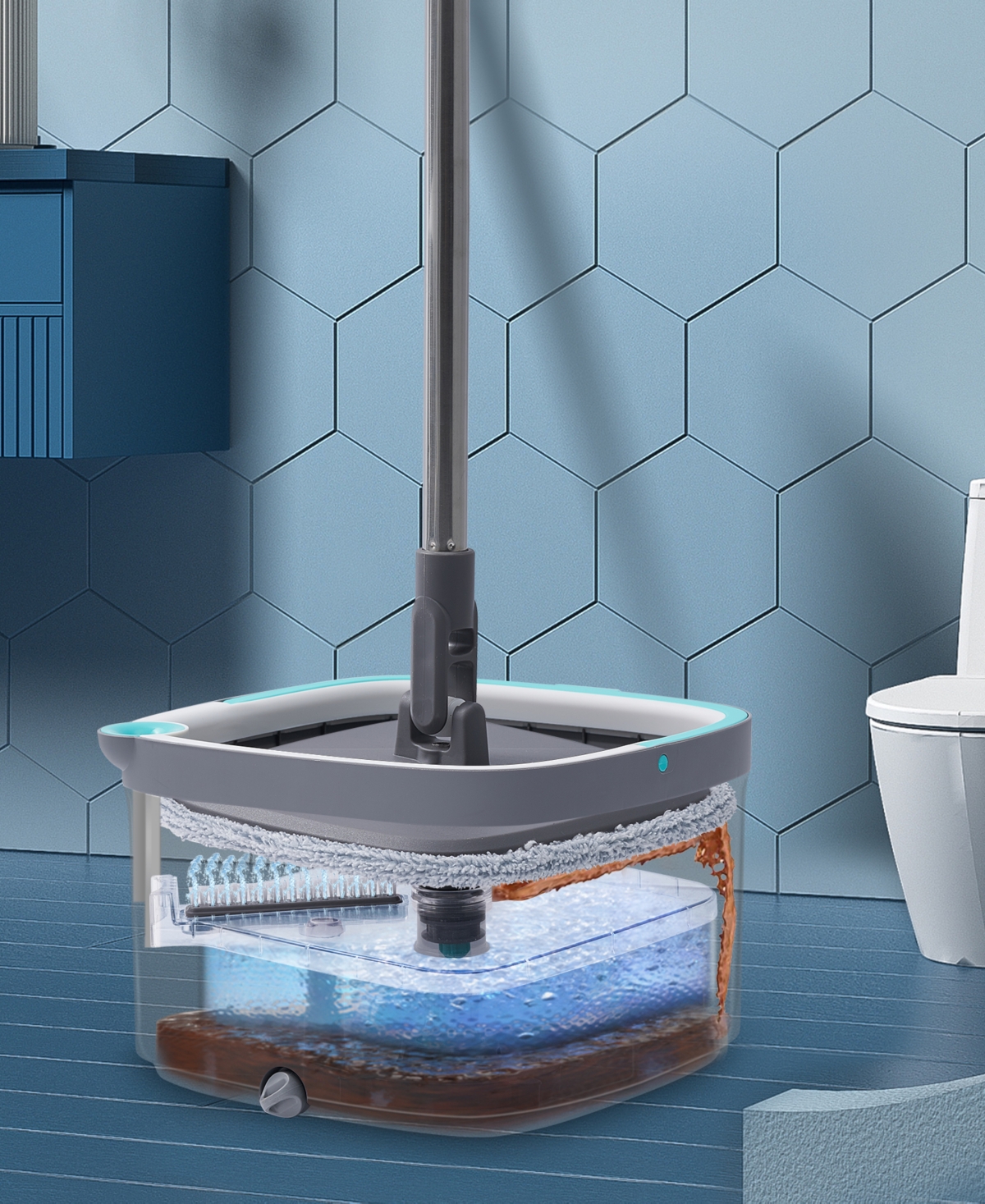 True & Tidy Trueclean Mop Bucket System In Gray