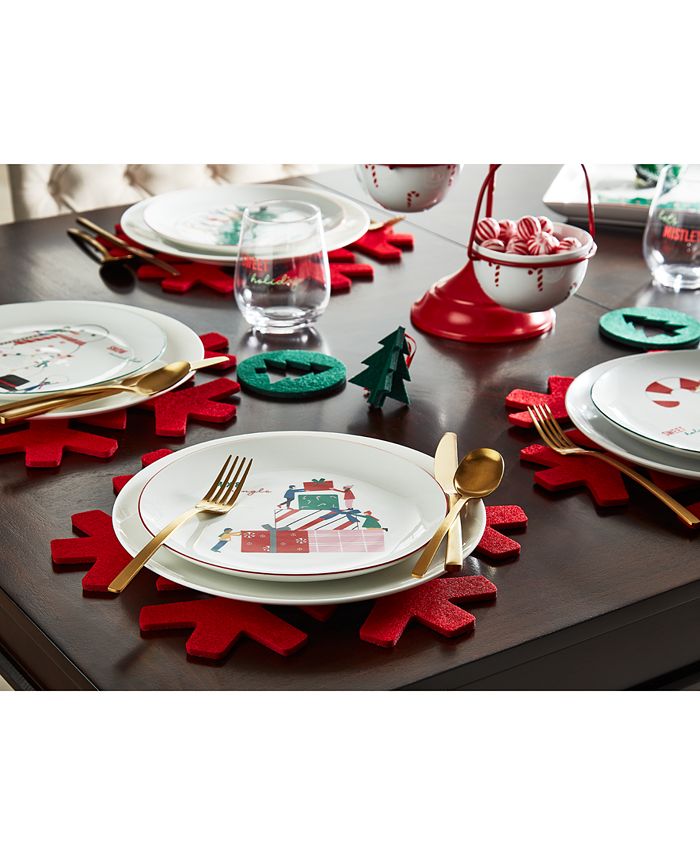 The Cellar Holiday Salad Plates, Set of 4, Created for Macy's Macy's