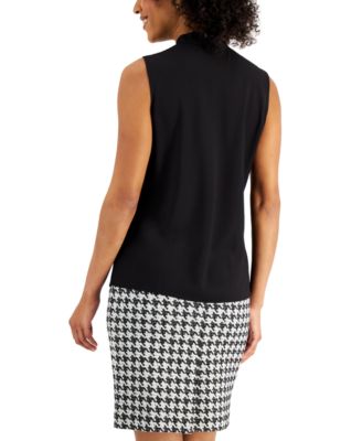 Women's Sleeveless Tie-Neck Top, Regular & Petite