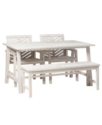 Solid Acacia Wood 4 Piece Chevron Dining Set - Macy's