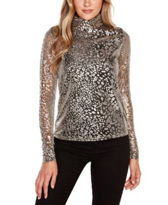 cheetah mock neck long sleeve