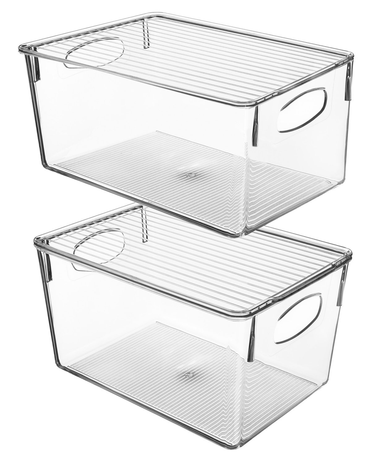 Storage Bin with Lid, Set of 2 - Clear