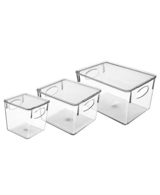 Sorbus Clear Plastic Storage Bins with Lids - for Kitchen Organization,  Pantry Organizers and Storage, Fridge Organizer, Cabinet Organizer