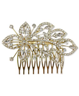 Photo 1 of INC International Concepts Gold-Tone Crystal Leaf Hair Comb, Created for Macy's