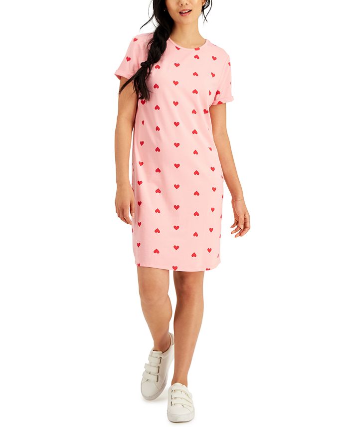 Heart print shirt online dress