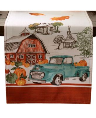 Farm Fresh Pumpkin Truck Fall Table Runner