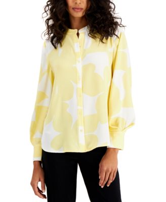 Alfani - Printed Lantern Sleeve Top