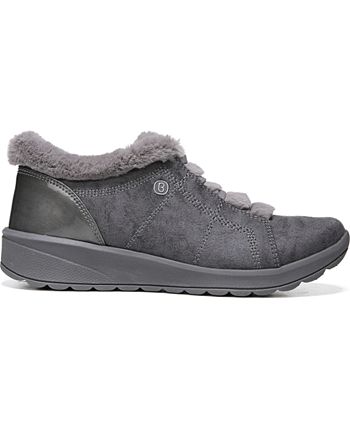 bzees golden fur trim washable slip on sneakers