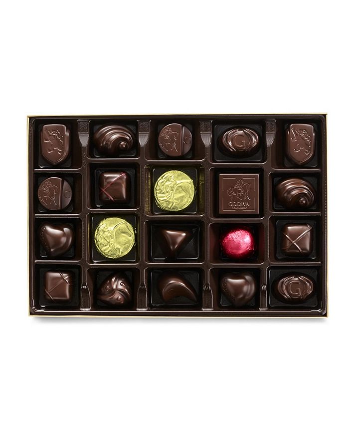 Godiva Dark Chocolate 22 Piece Gift Box GoldTone Ribbon and Limited