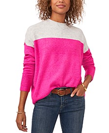 Extended Shoulder Color-Blocked Sweater 