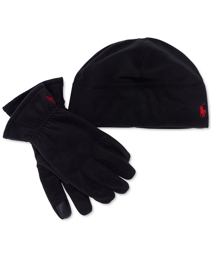 Ralph Polo Tip - Hat Lauren Gloves Men\'s Set Tech Macy\'s Fleece & Gift