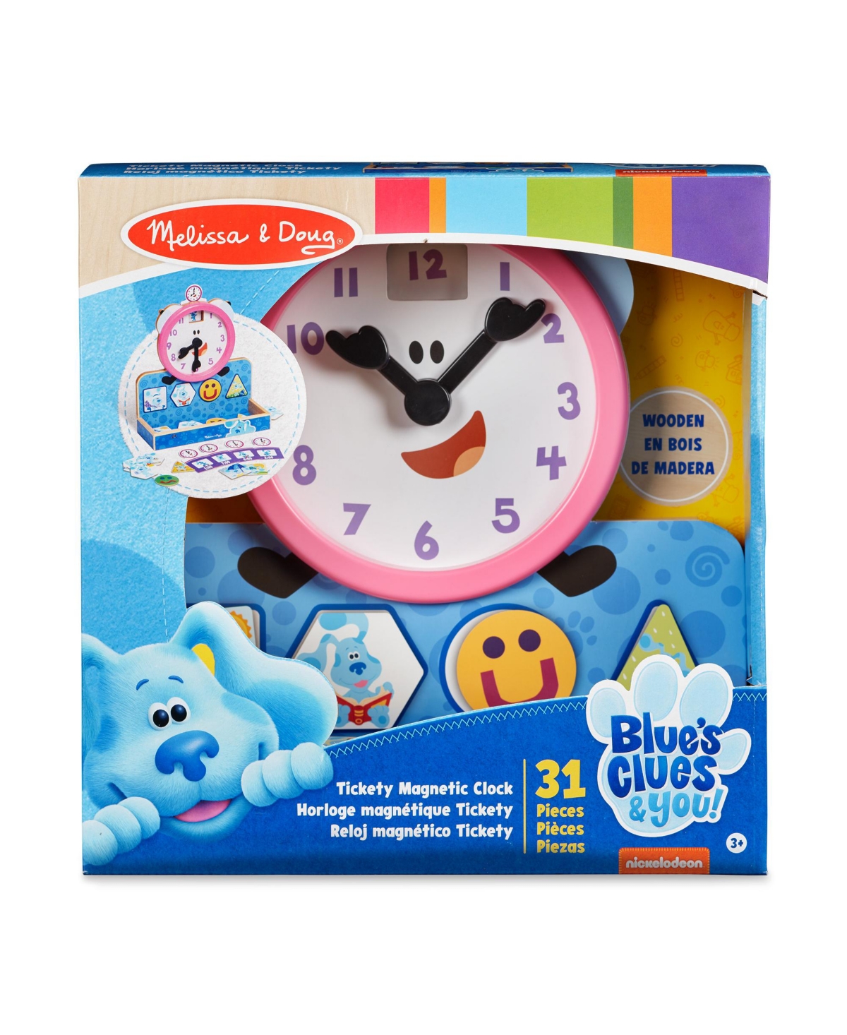 Shop Melissa & Doug Blues Clues You Tickety Tock Magnetic Clock, 31 Piece In Multi
