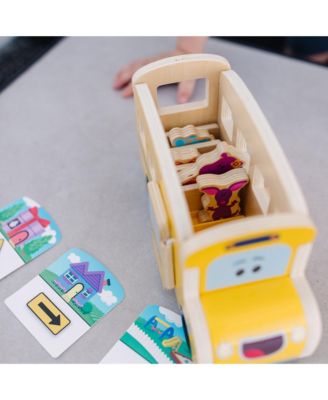 Melissa and Doug Blues Clues You Pull-Back School Bus Play Set, 9 Piece