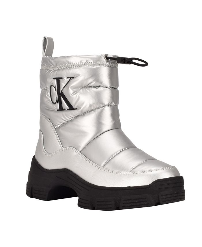 Calvin Klein Women's Delicia Logo Nylon Puffy Lug Sole Cold Weather Booties  & Reviews - Booties - Shoes - Macy's