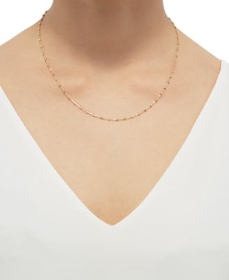 Beaded Chain 18 Statement Necklace in 10k Tricolor Gold-Plate