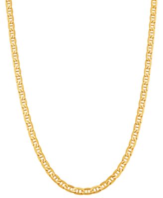 Italian Gold - Beveled Mariner Link 24" Chain Necklace in 10k Gold