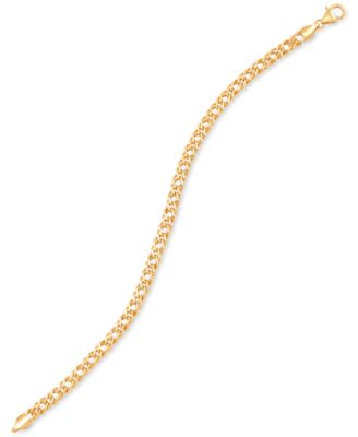 Double Curb Link Chain Bracelet in 10k Gold