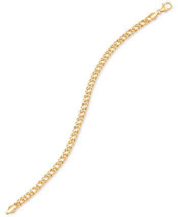 Italian Gold - Double Curb Link Chain Bracelet in 10k Gold
