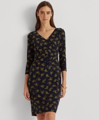 Lauren Ralph Lauren Jersey Three-Quarter-Sleeve Dress - Macy's