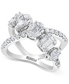 EFFY® Diamond Multi-Shape Crossover Ring (1-5/8 ct. t.w.) in 18k White Gold or 18k Yellow Gold