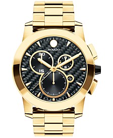 Vizio Men's Swiss Chronograph Gold-Tone PVD Bracelet Watch 45mm