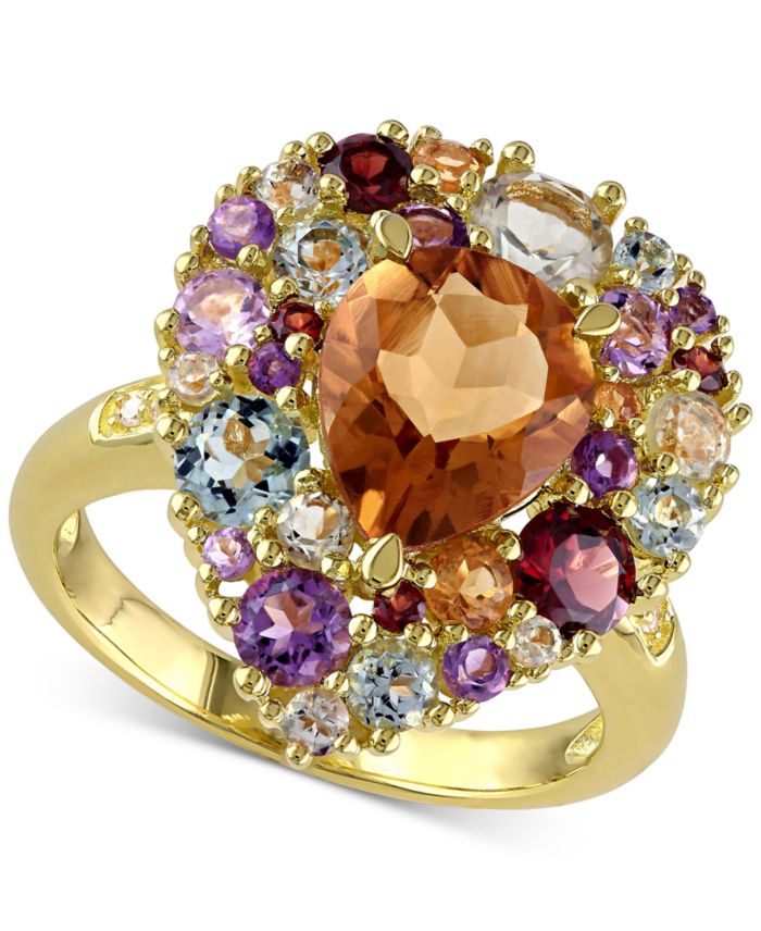 Multi-Gemstone(4-3/4 ct. t.w.) & Diamond Accent Teardrop Cluster Ring in