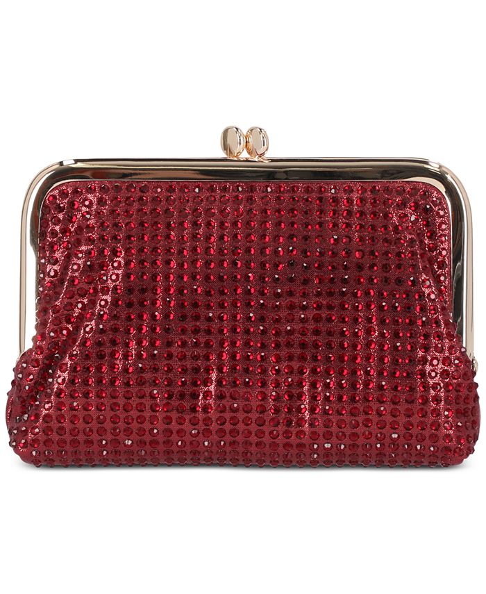 Macy's red cheap clutch purse