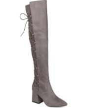 Over the Knee Gray Boots for Women Booties Ankle Boots Tall