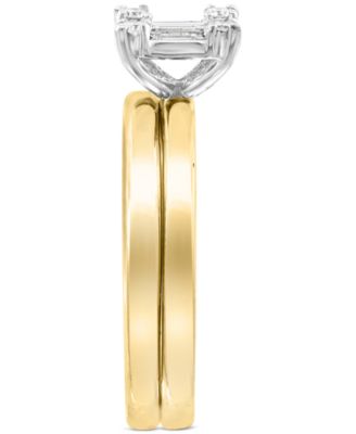 EFFY&reg; Diamond Baguette Cluster Bridal Set (3/8 ct. t.w.) in 14k White Gold and 14k Gold & White Gold