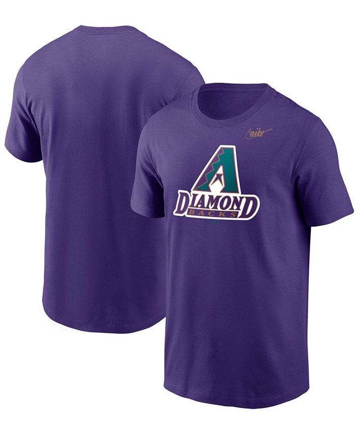 Men's Arizona Diamondbacks Nike Purple Cooperstown Collection Logo T-Shirt