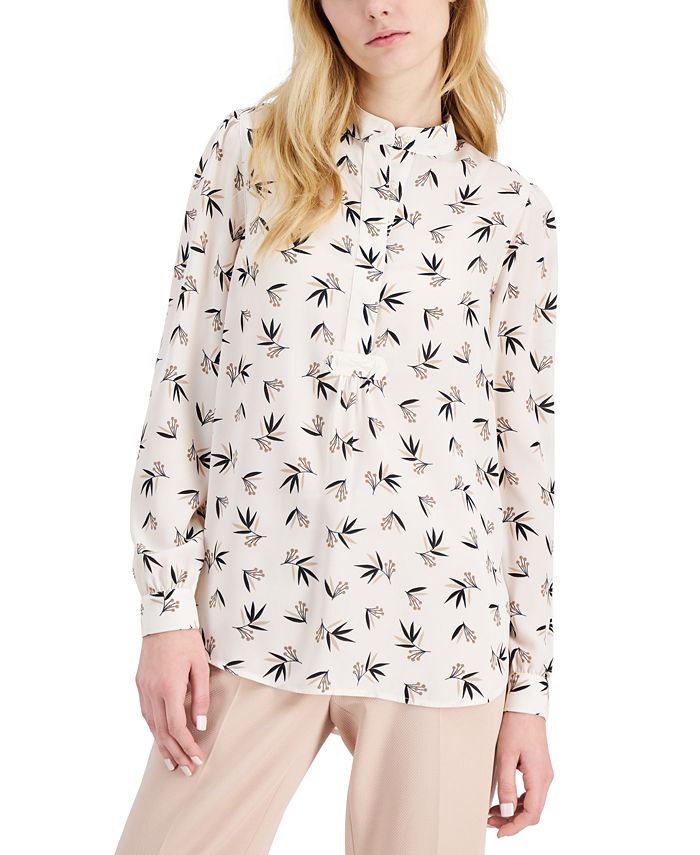 Anne Klein Oolong Printed Popover Tunic & Reviews - Tops - Women - Macy's