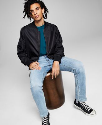 And Now This - Men's Skinny-Fit Stretch Jeans, Lightly Filled Bomber Jacket & Short-Sleeve Henley Shirt