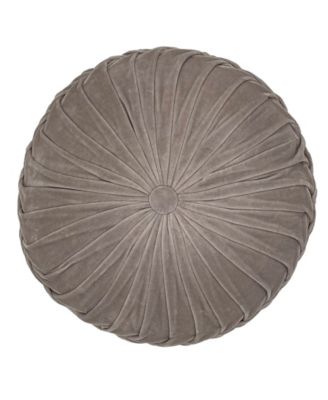 Button Tufted Velvet Decorative Pillow, 16" Round
