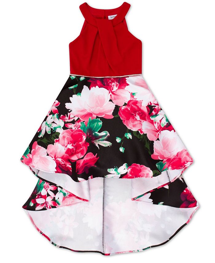 Speechless Big Girls High Neck Floral Hi Low Dress Macy s