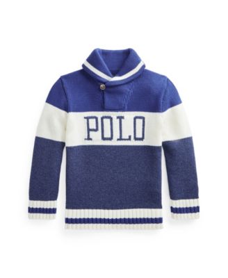 폴로 랄프로렌 남아용 스웨터 Polo Ralph Lauren Little Boys Logo Shawl-Collar Sweater,Chalet Blue