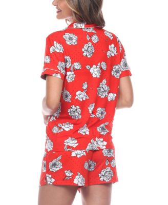 Women's Short Sleeve Floral Pajama Set, 2-Piece