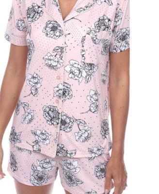 Women's Short Sleeve Floral Pajama Set, 2-Piece