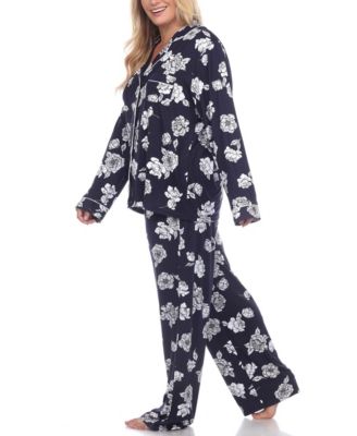 Plus Size Long Sleeve Floral Pajama Set, 2-Piece