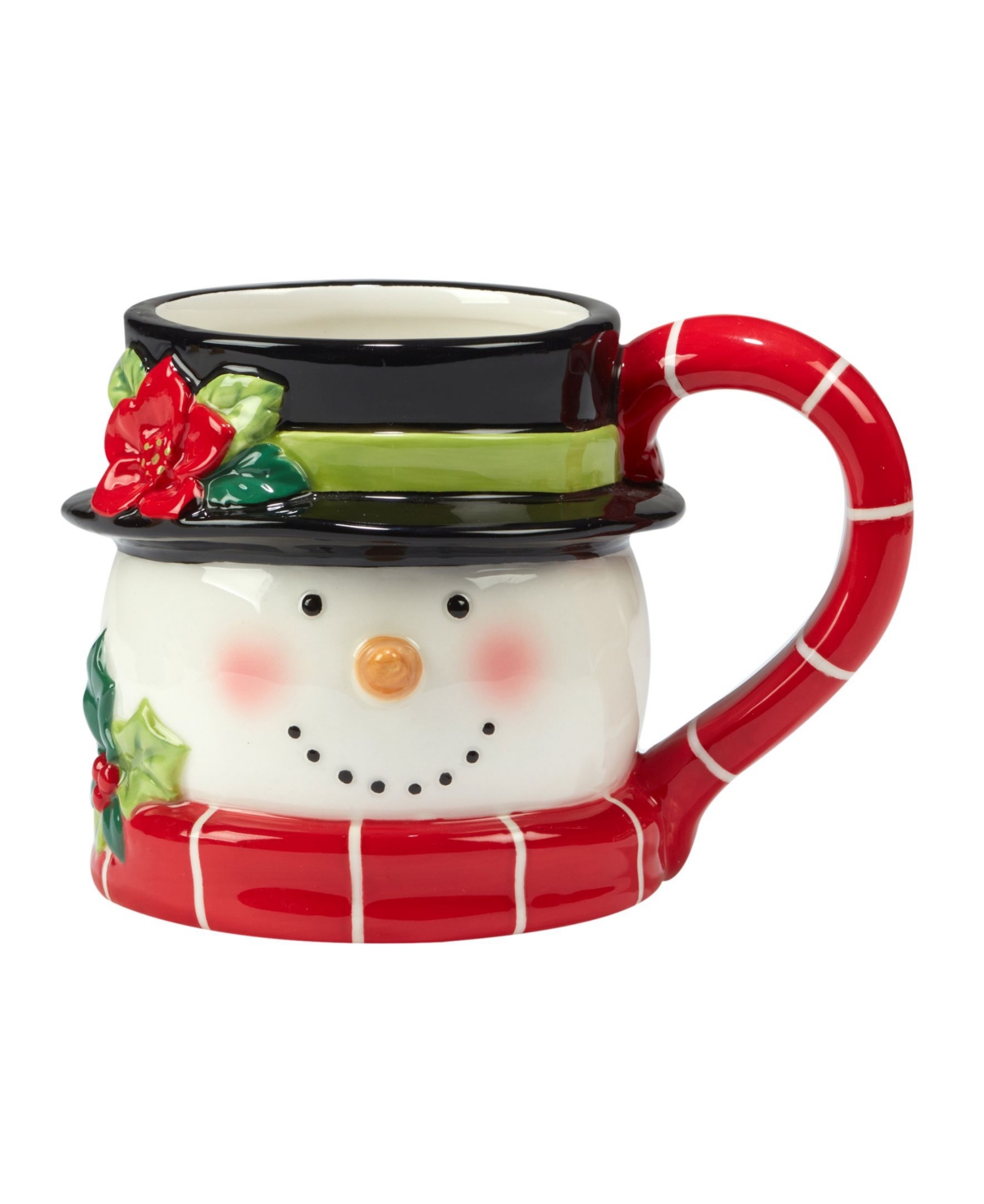 Certified International Holiday Magic Snowman 4 Piece 3d Mug Set In Red,green,white